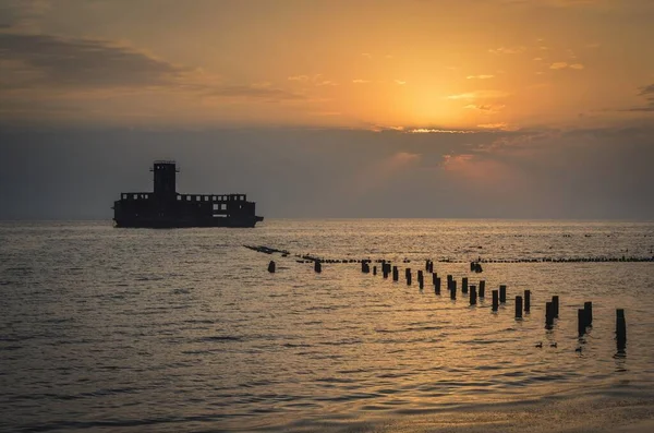 stock image Gdynia, Poland - August 26, 2022: Ruins of an old torpedo house in Babie Doly, Poland.