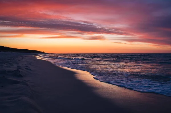 Прекрасний Барвистий Краєвид Березі Моря Схід Сонця Над Балтійським Морем — стокове фото