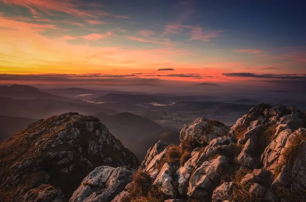 Berglandschaft Den Polnischen Bergen Hervorragende Aussicht Auf Die Berge Und — Stockfoto