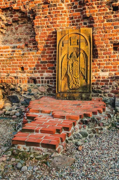 stock image Torun, Poland - September 18, 2014: Architectural detail in the castle courtyard, ruins of The Teutonic Castle, Torun, Poland.