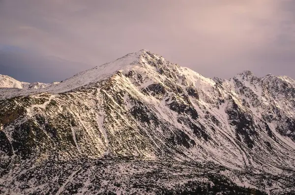 Bellissimo Paesaggio Invernale Nelle Montagne Polacche Cime Coperte Neve Nel — Foto Stock