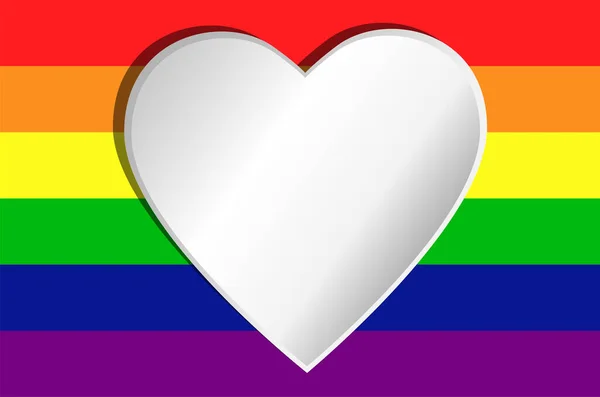 White Paper Heart Rainbow Background Symbolizing Love Pride Tolerance Heart — Stock Vector