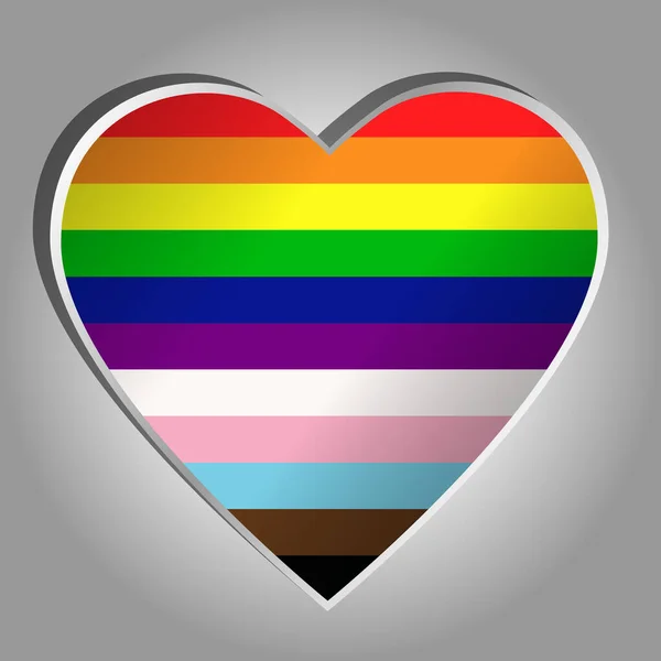 Colorful Symbol Pride Tolerant People Vector Image Heart Shaped Rainbow — Stock Vector