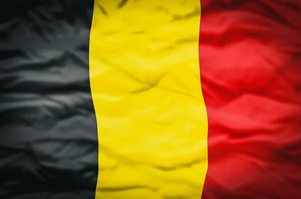 Σημαία Βελγίου Υφασμάτινο Κυματιστό Φόντο Κυματιστή Σημαία Του Βελγίου Γεμίζει — Φωτογραφία Αρχείου