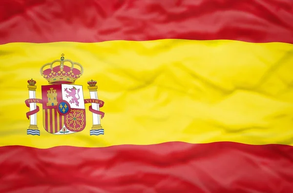 Σημαία Της Ισπανίας Κυματιστό Φόντο Κυματιστή Σημαία Της Ισπανίας Γεμίζει — Φωτογραφία Αρχείου