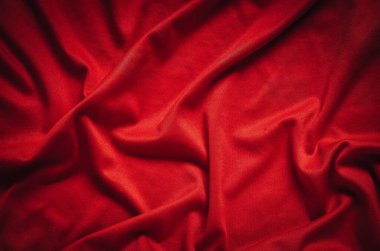 Buruşuk kumaş dokusu. Yakın çekim yumuşak pamuklu kumaş, arka plan olarak kullanılabilir.