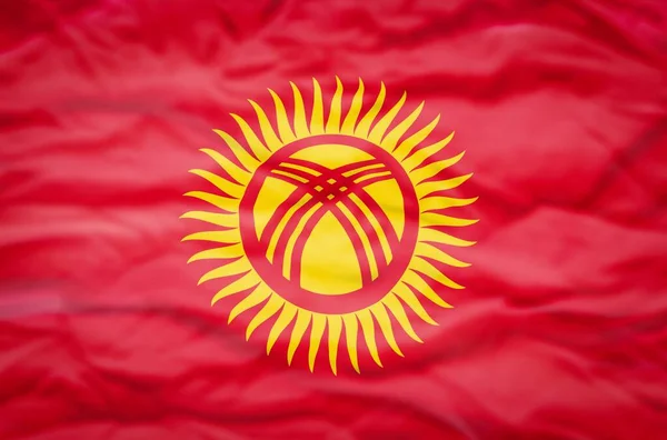 Σημαία Κιργιστάν Κυματιστό Φόντο Κυματιστή Σημαία Του Κιργιστάν Γεμίζει Πλαίσιο — Φωτογραφία Αρχείου