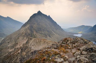 Slovak dağlarında yaz dağı manzarası. Yüksek Tatra Dağları, Slovakya.