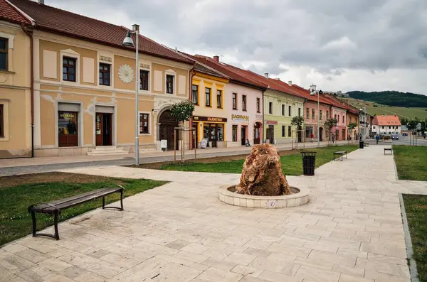 Spišské Podhradie Slovensko Srpna 2015 Staré Domy Obchody Centru Spišské — Stock fotografie