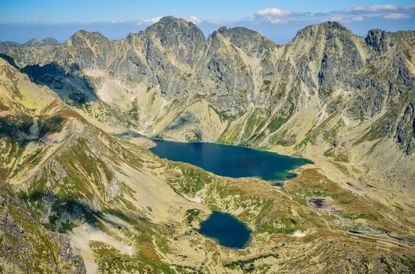 Літні Гірські Сходи Горах Словаччини Вигляд Мальовничу Долину Ставки Горах — стокове фото