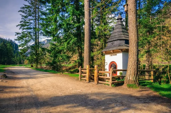 Szlak Polskich Tatrach Sanktuarium Szlaku Dolinie Koscieliskiej Tatrach Polska — Zdjęcie stockowe