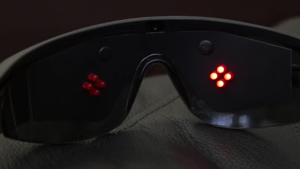 Glasses Light Stimulation Eyes Medical Treatment Electronic Device — Stock Video