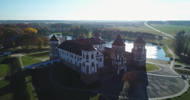 Mir Λευκορωσία 2018 Αεροφωτογραφία Του Συγκροτήματος Mir Castle Φθινόπωρο Royalty Free Πλάνα Αρχείου