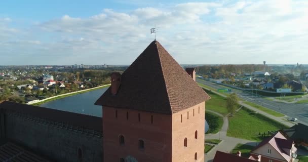 Lida Λευκορωσία 2018 Άποψη Του Κάστρου Lida Ιστορικό Μεσαιωνικό Κάστρο Royalty Free Βίντεο Αρχείου