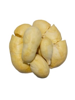 Beyaz arkaplana yerleştirilmiş durian paketleri (Tayland Meyveleri Kraliçesi)