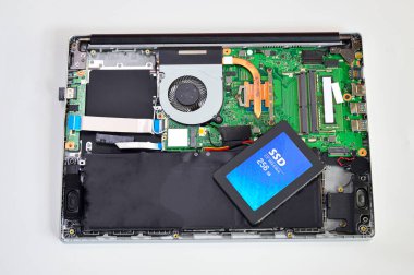 Dizüstü bilgisayarda 2.5 inç sabit disk var.