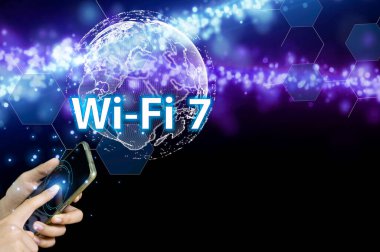 concept man using wifi technology 7 connected to the internet world with new technology