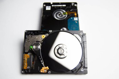 Close-up top view of hard disk