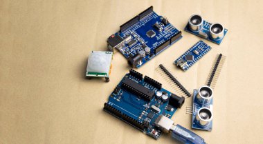 motherboard top view for using the command program writing a set of instructions or a computer program in code form