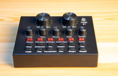 Ses karıştırıcı ve karıştırıcının üst görünümü.