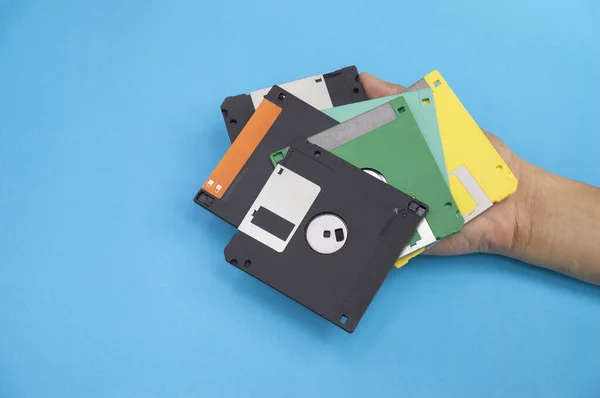 Floppy Disks Were Popular World 90S Early Days Recording Technology — Stock Photo, Image