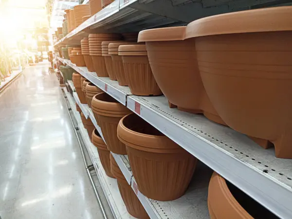 Shelves for selling products plant pot