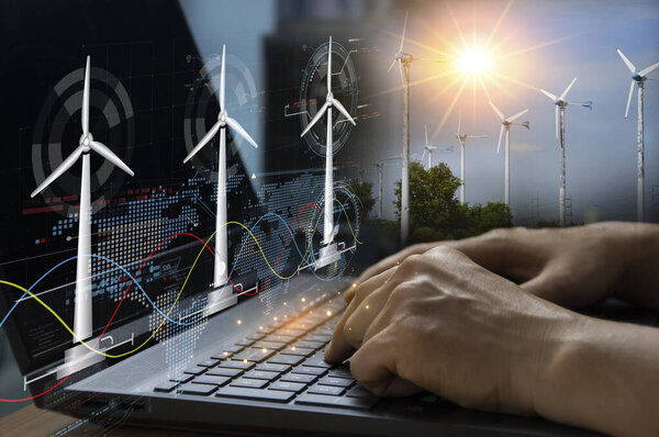 Concepts, control and use of clean energy, renewable energy Energy obtained from the wind