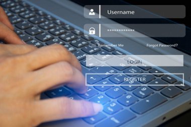 Çevrimiçi giriş doğrulama kavramı, parola girişi, kimlik doğrulaması