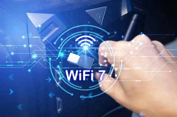 concept technology wifi 7 connect to the internet world with new technology