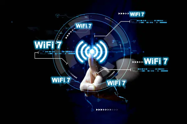 concept technology wifi 7 connect to the internet world with new technology
