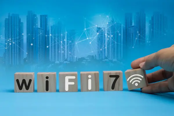 concept technology wifi 7 connect to the internet world with new technology