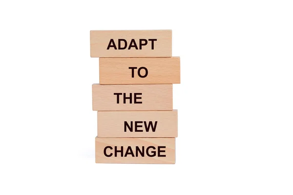 Adapt New Change Words Wooden Blocks — Stock Photo, Image