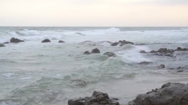 Spiaggia Oceanica Onde Tramonto — Video Stock