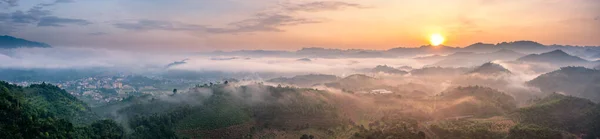 Bac Kan City Vietnam Early Morning Low Cloud — Stock Photo, Image