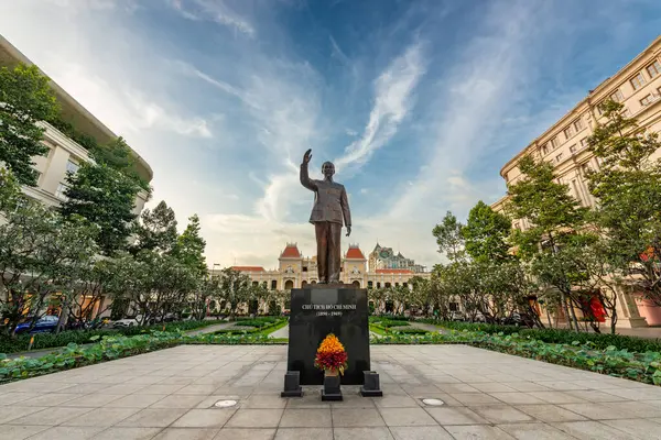 Statua Chi Minh Fronte Municipio Saigon Chi Minh City Vietnam Immagini Stock Royalty Free