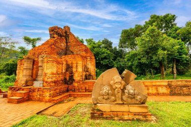 My Son Sanctuary is a large complex of religious relics comprises Cham architectural works. A UNESCO world heritage site in Quang Nam, Vietnam. Located about 30 km west of Hoi An ancient town. clipart