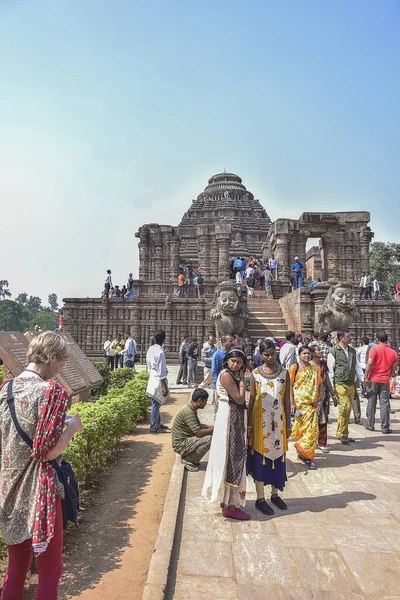 stock image Traveling to the world heritage site Konark temple of Odisa, India, near Puri,11th February 2020. Traveling for refreshing mind and soul along with fun and enjoyment.