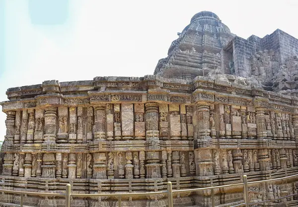 Şubat 2020 Puri Yakınlarındaki Odisa Hindistan Daki Konark Tapınağı Gidiyoruz — Stok fotoğraf