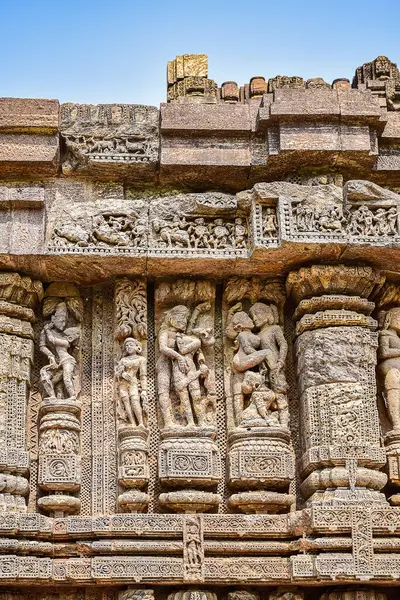 Şubat 2020 Hindistan Orisha Kentindeki Konarka Tapınağına Giderken Tapınağın Duvarlarında — Stok fotoğraf