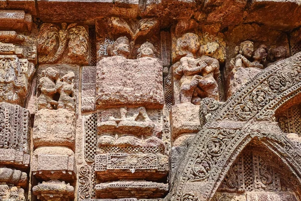 Estructura Erótica Las Paredes Del Templo Mientras Viaja Templo Konarka —  Fotos de Stock