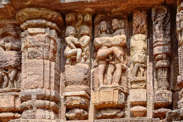 Erotic Structure Walls Temple While Traveling World Heritage Site Konarka — Stock Photo, Image