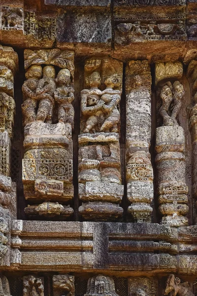 Estructura Erótica Las Paredes Del Templo Mientras Viaja Templo Konarka — Foto de Stock