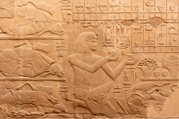 Wall Temple Hieroglyphs Luxor Egypt — Stock Photo, Image