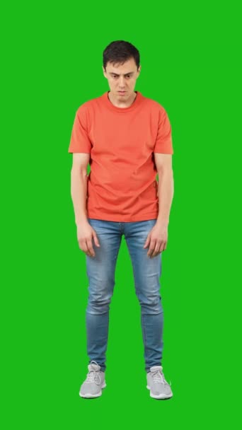 Full Body Surprised Male Casual Wear Looking Camera Opened Mouth — Stok video