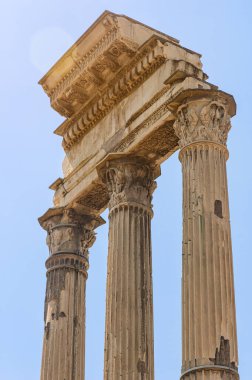 Roma Forumu 'ndaki Dioscuros Castor ve Pollux Tapınağı detayları