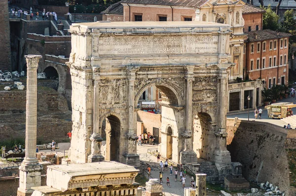 Арка Септимия Мбаппе Вид Пфальца Римский Форум — стоковое фото