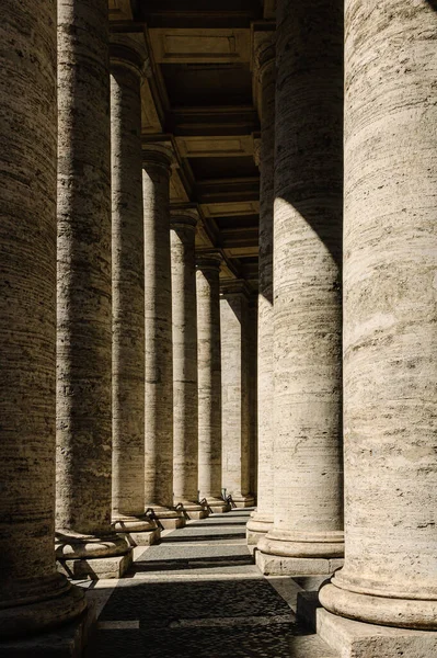 Bella Vista Del Colonnato Berninis Piazza San Pietro Vaticano — Foto Stock