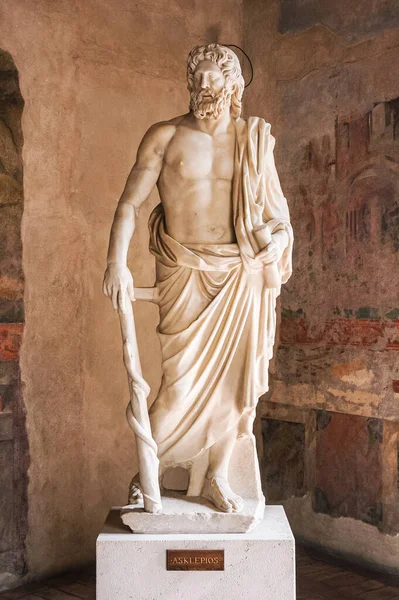 Rome Italië Augustus 2008 Standbeeld Van God Asclepius God Van — Stockfoto