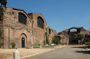 Roma, İtalya, 22 Ağustos 2008: İmparator Diocletian 'ın Hamamları.
