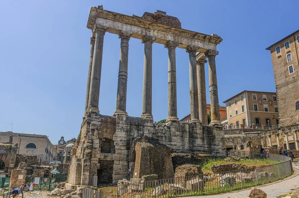 Temple Saturne Dans Forum Romain Côté Sacra — Photo